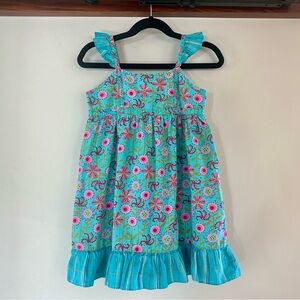 George Girls 4T Teal Floral Ruffle Summer Dress